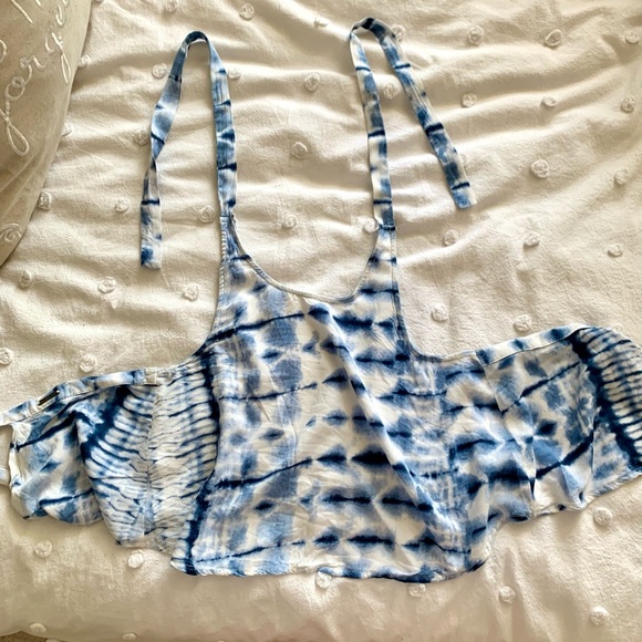 Billabong Festival Vibes Blue Tie-Dye Halter Top - Picture 6 of 10